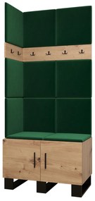 Set mobilier pentru hol Amanda 11 (Stejar artisan + verde). 1085953