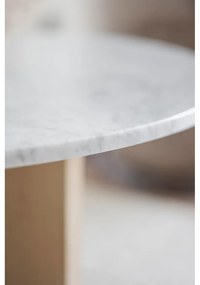 Măsuță de cafea albă/în culoare naturală rotundă din marmură 90x90 cm Brooksville - Rowico