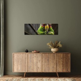 Tablou cu papagal (cu ceas) (90x30 cm)