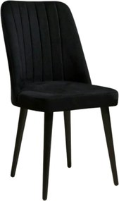 Set 2 scaune VEGA, negru, stofa catifelata/metal, 46x45x92 cm
