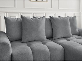 Colțar gri extensibil/cu spațiu de depozitare cu tapițerie din chenille (cu colț pe partea dreaptă/cu șezlong) Roxelane – Bobochic Paris