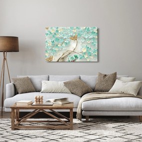Tablou cu flori și fluturi (90x60 cm)