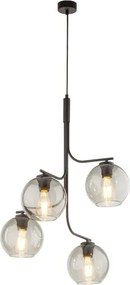 Lustră LED suspendată pe cablu CESAR 4xE27/15W/230V negru/gri fumuriu