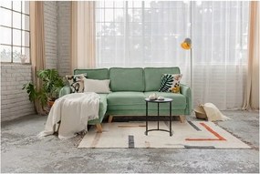 Colțar verde deschis extensibil cu tapițerie din catifea reiată (cu colț variabil) Tori – Bonami Selection