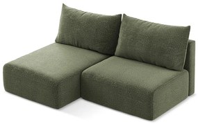 Colțar verde extensibil/cu spațiu de depozitare (cu colț pe partea stângă) Kalena – Makamii