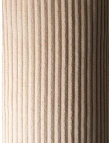 Puf de copii maro deschis cu tapițerie din catifea reiată – Wigiwama