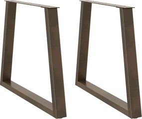 vidaXL Picioare de masă în formă de V, 2 buc., oțel natural, 80x(72-73,3) cm