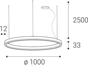 LED2 - Lustr SATURN LED dimabil pe cablu, 80W, 230V, Ø100 cm, alb