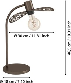 Eglo 44126 - Lampă de masă SWABY, 1xE27/60W/230V, finisaj bronz