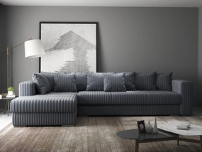 Colțar extensibil dumonde cu ladă de depozitare si sezut confortabil din spuma high-density, Gloria Ambience Gri II 320x183 cm