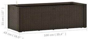 Strat inaltat gradina sistem automat udare cafeniu 100x43x33 cm Mocca, 100 x 43 x33 cm, 1, 1