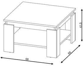 Masă de cafea OLAF, stejar Wotan