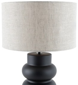 Lampă de masă de design cu abajur din stofă neagră gri deschis 35 cm - Alisia