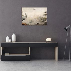 Tablou pe sticlă - Desen animat peisaj (70x50 cm)