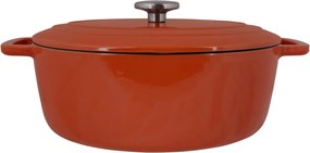 Oală fontă emailată ovală cu capac 6,0 L Ruginiu Fontestic Cosy & Trendy 9335235