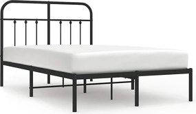 vidaXL Cadru de pat metalic cu tăblie, negru, 120x200 cm