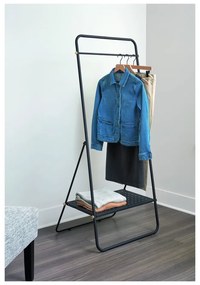 Cuier metalic pliabil cu rafturi iDesign Arlo, negru