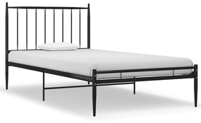 325009 vidaXL Cadru de pat, negru, 90x200 cm, metal