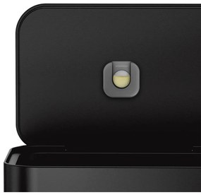 Coș de gunoi negru mat cu pedală din oțel 55 l – simplehuman