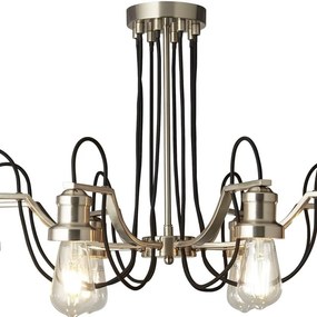 Lustra vintage stil industrial Olivia 8L argintiu satinat