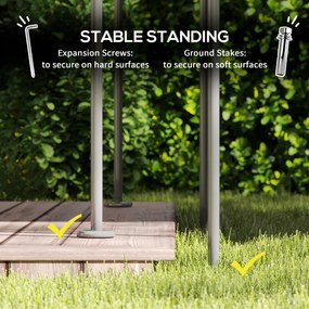 Outsunny Pavilion de Grădină cu Acoperiș Dublu, 397x297x265 cm, Alb Crem | Aosom Romania