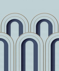 Tapet Arch Deco, Blue, Rebel Walls