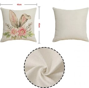 Fata de perna din in BUNNY HEART 45x45 cm, bej