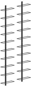 vidaXL Suporturi sticle de vin de perete 20 sticle 2 buc. negru metal
