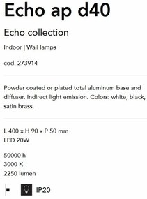 Aplica de perete cu lumina LED ambientala ECHO AP D40 BIANCO