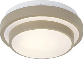 Plafonieră modernă gri-maro cu alb 25cm IP44 - Walden