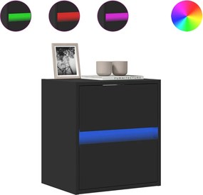 vidaXL Dulap TV de perete cu lumini LED negru 41x31x45 cm