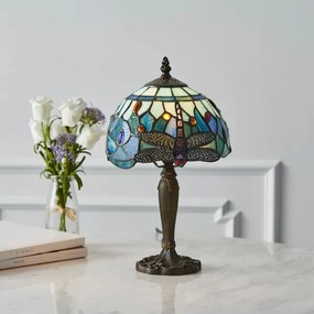 Endon 64088 - Lampă de masă Tiffany DRAGONFLY 1xE14/40W/230V Ø 20 cm