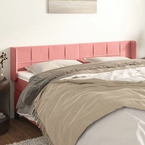 3118827 vidaXL Tăblie de pat cu aripioare roz 163x16x78/88 cm catifea