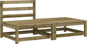 vidaXL Canapea de grădină fără brațe cu taburet, lemn de pin tratat