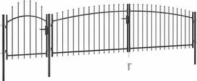 vidaXL Poartă de gard de grădină Woerden cu vârf tip suliță 5x1 m, negru
