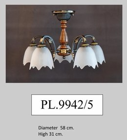 Lustra rustica aplicata cu 5 brate design italian 9942