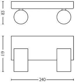 Spot pentru baie Philips IDRIS 2xGU10/5W/230V IP44 negru