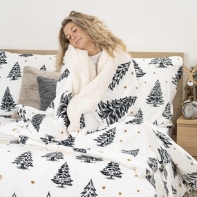 Lenjerie de pat din microflanel 4Home FrostedTrees, 140 x 220 cm, 70 x 90 cm, 140 x 220 cm, 70 x 90 cm