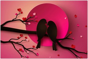 Tablou - Păsări îndrăgostite (90x60 cm)