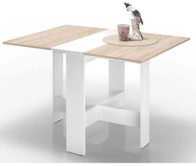 MASA EXTENSIBILA VALTER 25/104X76X74 CM, PLIABILA, CULOARE STEJAR SONOMA/ALB, PAL