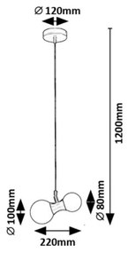Lustră pe cablu Rabalux 72299 LITION 2xG9/28W/230V