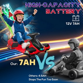HOMCOM Kart Electric pentru Copii cu Pedale pentru Copii cu Pornire Lentă și Centură, 90x53x99 cm, Roșu | Aosom Romania
