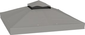Outsunny Prelată pentru tonelă 3 x 3 m prelată de schimb cu 2 niveluri protecție UPF30+ orificii de scurgere gri | Aosom Romania