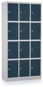 Dulap metalic - 12 cutii, 90 x 40 x 185 cm, twist lock, antracit - ral 7016