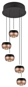 Lustră negru-arămiu LED cu abajur din metal ø 30 cm Orbit – Trio Select