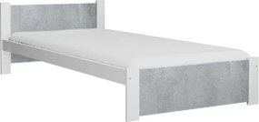 Pat IKAROS 90 x 200 cm, beton/alb Saltea: fara saltea, Somiera: cu somiera din laturi