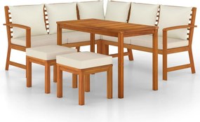 vidaXL Set mobilier grădină cu perne, 6 piese, lemn masiv acacia