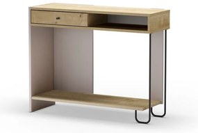 Masă consolă cu blat cu aspect de lemn de stejar 35x100 cm Saturne – Marckeric