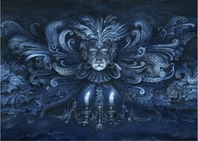 Tablou pe sticlă - Baroc întunecat (70x50 cm)