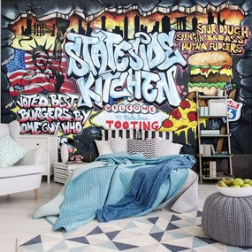 Fototapet - Cel mai bun burger - Graffiti (254x184 cm)